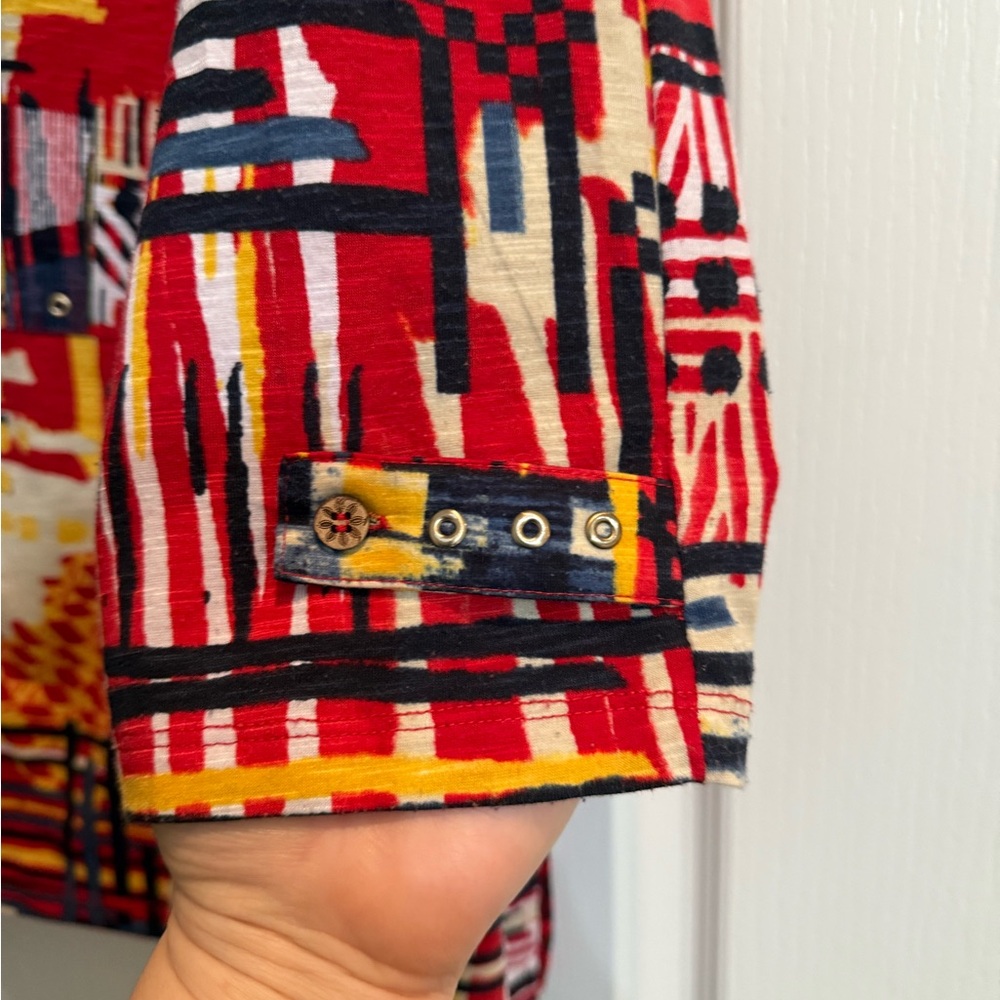 Multiples Multicolor Abstract Stretch Tunic - Picture 3 of 5